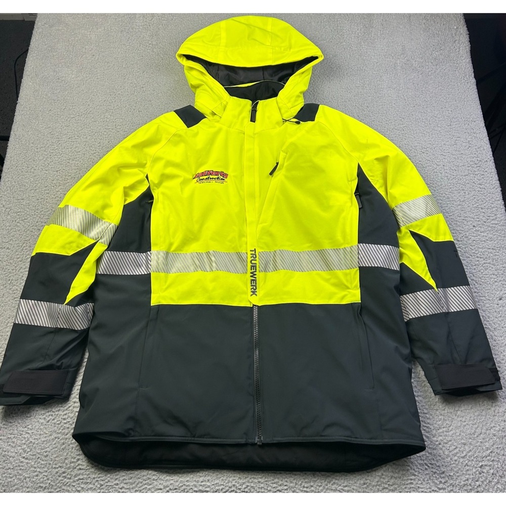 Truewerk S4 Tower Parka Hi-Vis Men's Yellow -COMPANY LOGO- Size 2XL